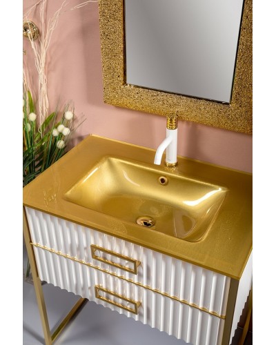 Тумба под раковину Boheme Armadi Art Monaco 80 866-080-WG Белый глянец Золото