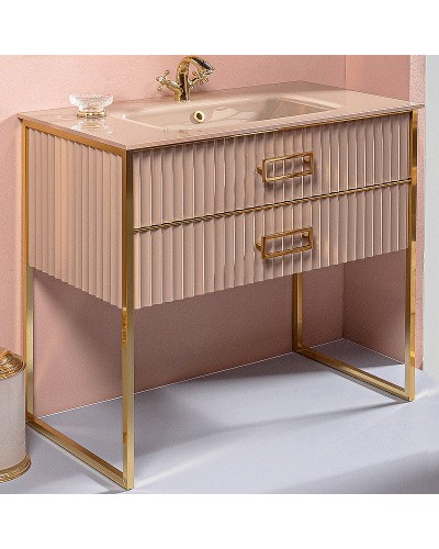 Тумба под раковину Boheme Armadi Art Monaco 100 866-100-CPG Капучино глянец Золото