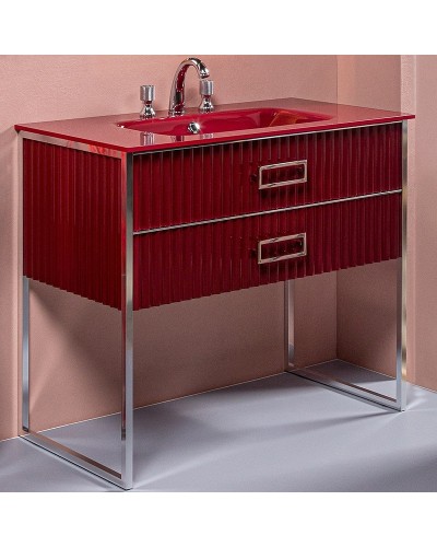 Тумба под раковину Boheme Armadi Art Monaco 100 866-100-RCR Бордо глянец Хром