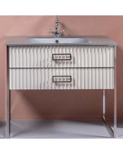 Тумба под раковину Boheme Armadi Art Monaco 100 866-100-WCR Белый глянец Хром