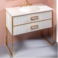 Тумба под раковину Boheme Armadi Art Monaco 100 866-100-WG Белый глянец Золото