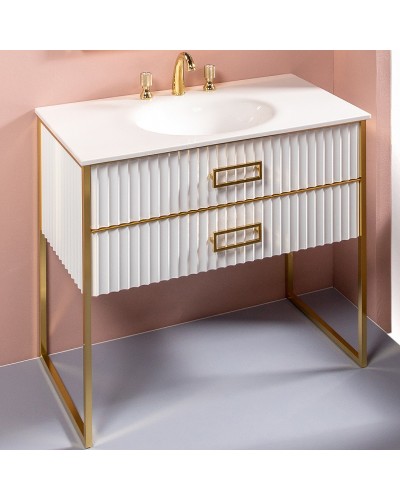 Тумба под раковину Boheme Armadi Art Monaco 100 866-100-WG Белый глянец Золото