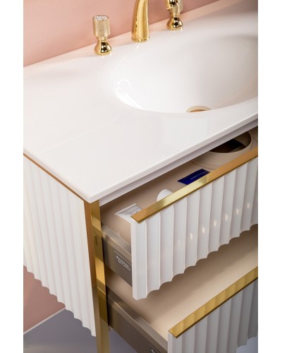 Тумба под раковину Boheme Armadi Art Monaco 100 866-100-WG Белый глянец Золото