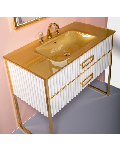 Тумба под раковину Boheme Armadi Art Monaco 100 866-100-WG Белый глянец Золото