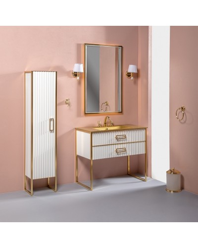 Тумба под раковину Boheme Armadi Art Monaco 100 866-100-WG Белый глянец Золото