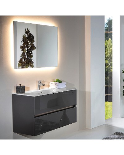 Тумба под раковину Boheme Armadi Art Vallessi 80 837-080-A glossy подвесная Антрацит глянец