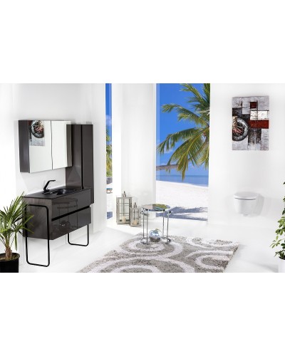 Тумба под раковину Boheme Armadi Art Vallessi 80 837-080-A glossy подвесная Антрацит глянец