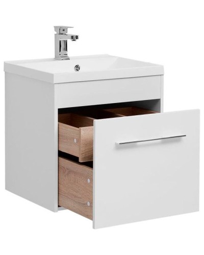 Тумба с раковиной Aquanet Августа 58 287691 подвесная Белая