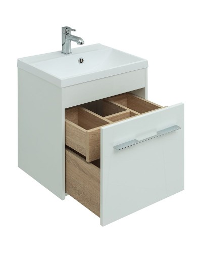 Тумба с раковиной Aquanet Августа 50 287689 подвесная Белая