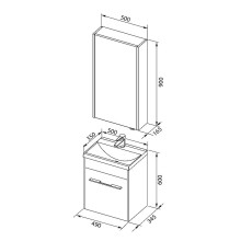 Тумба с раковиной Aquanet Августа 50 287689 подвесная Белая