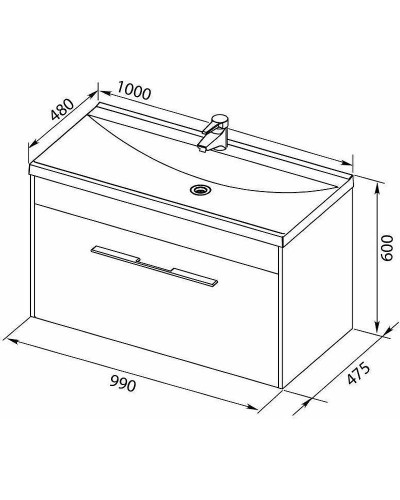 Тумба с раковиной Aquanet Августа 100 287687 подвесная Белая