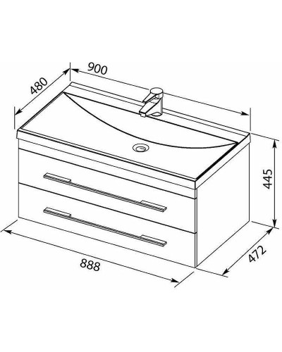 Тумба с раковиной Aquanet Нота 90 287708 подвесная Белая