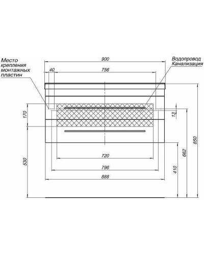 Тумба с раковиной Aquanet Нота 90 287708 подвесная Белая