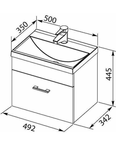 Тумба с раковиной Aquanet Нота 50 287705 подвесная Белая