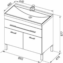 Тумба с раковиной Aquanet Верона 90 287673 Белая