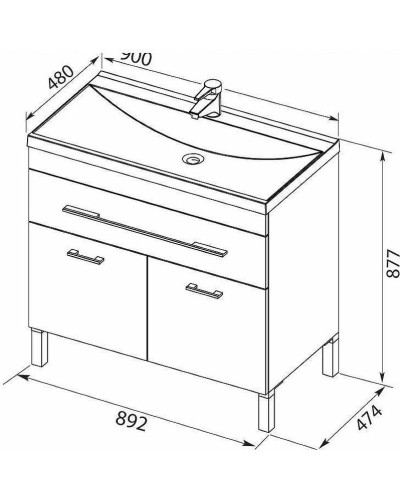 Тумба с раковиной Aquanet Верона 90 287673 Белая