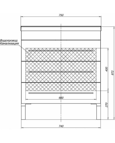 Тумба с раковиной Aquanet Верона 75 287671 Белая