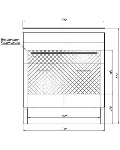 Тумба с раковиной Aquanet Верона 75 287670 Белая