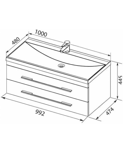 Тумба с раковиной Aquanet Верона 100 287664 подвесная Белая