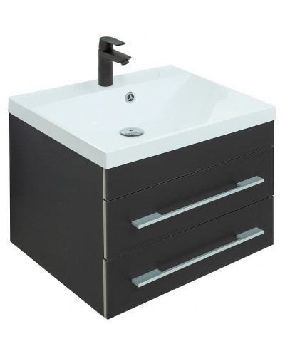 Тумба с раковиной Aquanet Верона 58 287644 подвесная Черная матовая