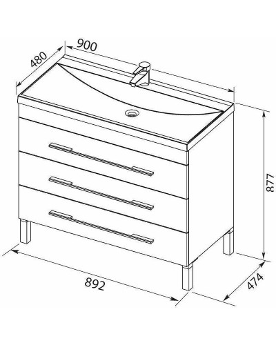 Тумба с раковиной Aquanet Верона 90 287674 Белая