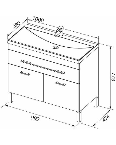 Тумба с раковиной Aquanet Верона 100 287662 Белая
