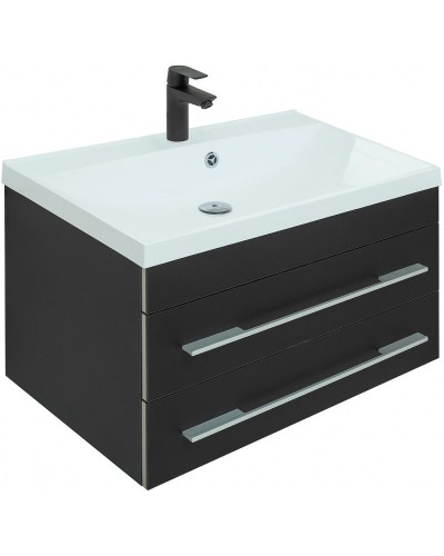 Тумба с раковиной Aquanet Верона 75 287646 подвесная Черная матовая