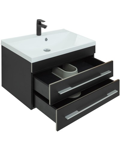 Тумба с раковиной Aquanet Верона 75 287646 подвесная Черная матовая