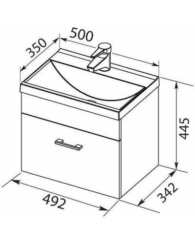 Тумба с раковиной Aquanet Верона 50 287665 подвесная Белая