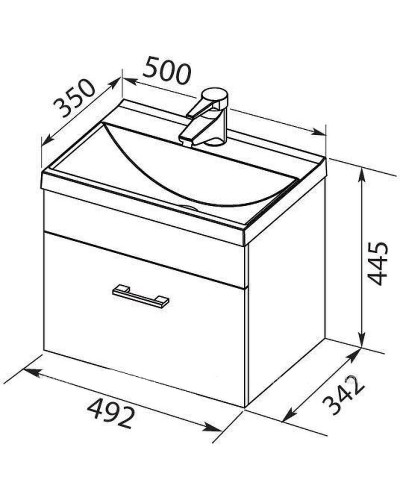 Тумба с раковиной Aquanet Верона 50 287641 подвесная Белая матовая