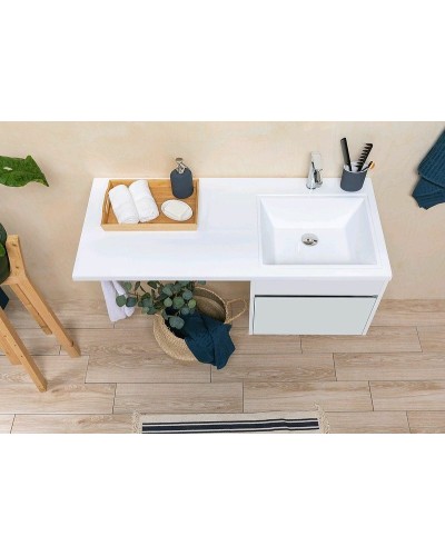 Тумба с раковиной Aquanet Токио 130 R 239218 подвесная Белая