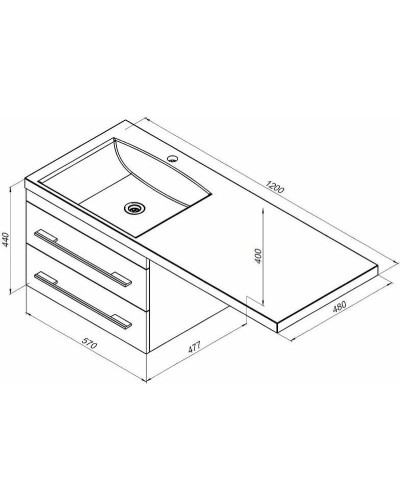Тумба с раковиной Aquanet Нота 120 L 240160 подвесная Белая