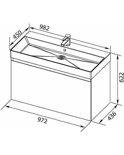 Тумба с раковиной Aquanet Нью-Йорк 100 213937 подвесная Орех