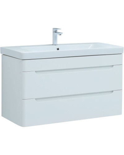 Тумба под раковину Aquanet София 100 274116 подвесная Белый глянец