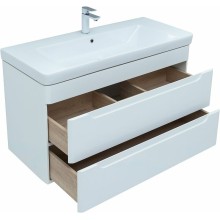 Тумба под раковину Aquanet София 100 274116 подвесная Белый глянец