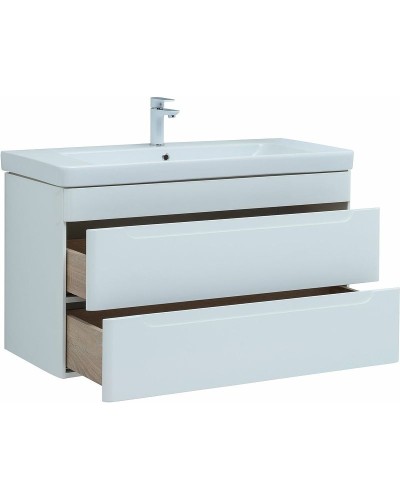 Тумба под раковину Aquanet София 100 274116 подвесная Белый глянец