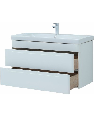 Тумба под раковину Aquanet София 100 274116 подвесная Белый глянец