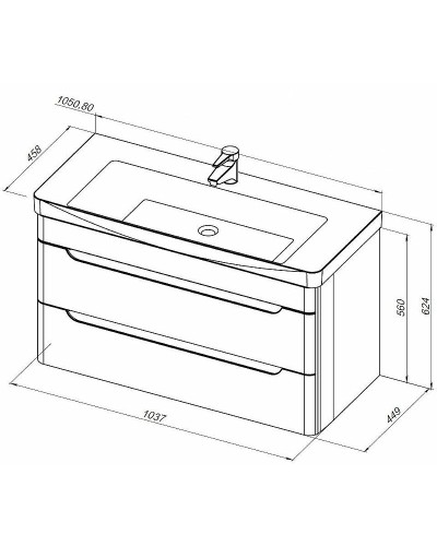 Тумба под раковину Aquanet София 100 274116 подвесная Белый глянец