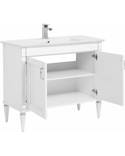 Тумба с раковиной Aquanet Селена 105 233695 Белая Патина серебро