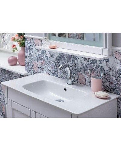 Тумба с раковиной Aquanet Селена 105 233695 Белая Патина серебро