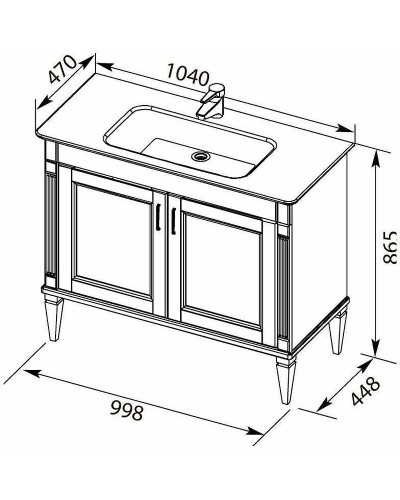 Тумба с раковиной Aquanet Селена 105 233695 Белая Патина серебро