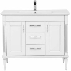 Тумба с раковиной Aquanet Селена 105 233694 Белая Патина серебро