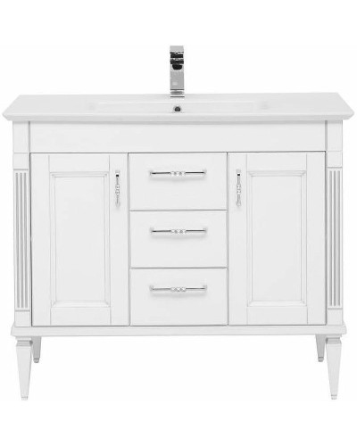 Тумба под раковину Aquanet Селена 105 201651 Белая Патина серебро