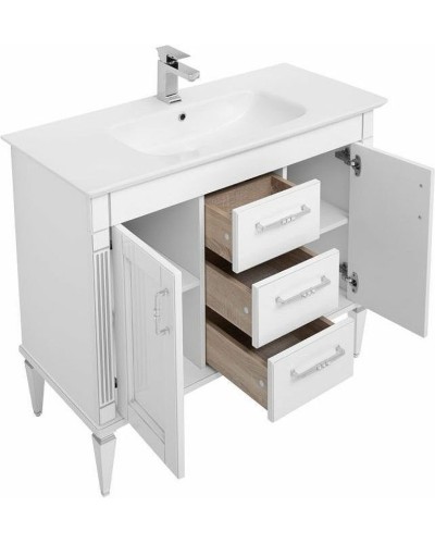 Тумба под раковину Aquanet Селена 105 201651 Белая Патина серебро