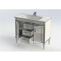 Тумба под раковину Aquanet Селена 105 201651 Белая Патина серебро