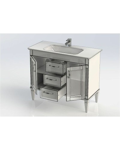 Тумба под раковину Aquanet Селена 105 201651 Белая Патина серебро