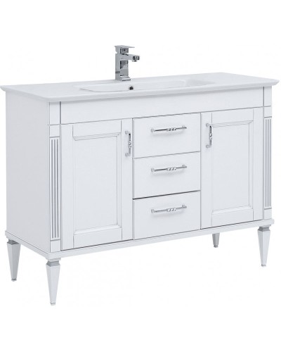 Тумба под раковину Aquanet Селена 120 201652 Белая Патина серебро