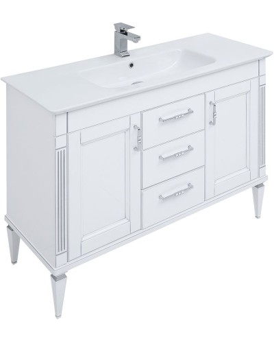 Тумба под раковину Aquanet Селена 120 201652 Белая Патина серебро