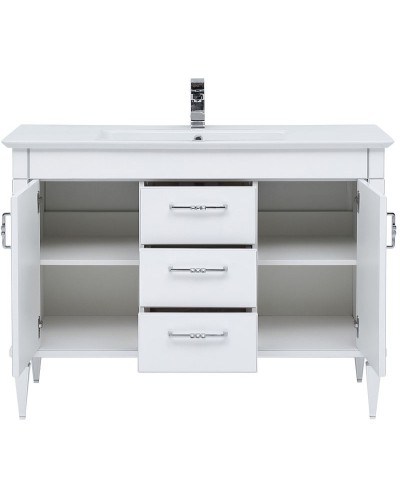 Тумба под раковину Aquanet Селена 120 201652 Белая Патина серебро