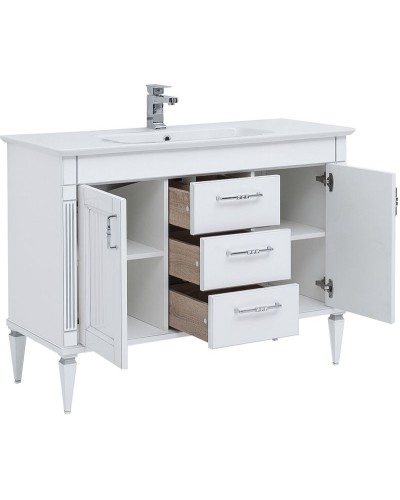 Тумба под раковину Aquanet Селена 120 201652 Белая Патина серебро